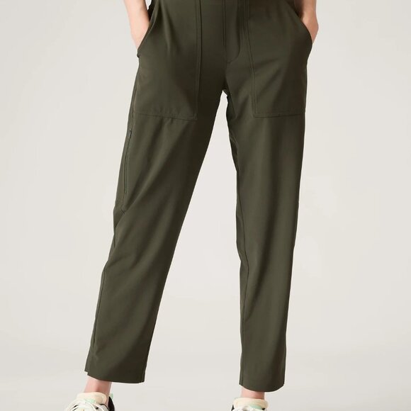 Athleta Brooklyn Mid Rise Ankle Utility Pant - Size 8 - Aspen Olive - Picture 6 of 9